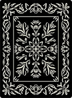 Ornate Floral Bordered Centerpiece Design Rug