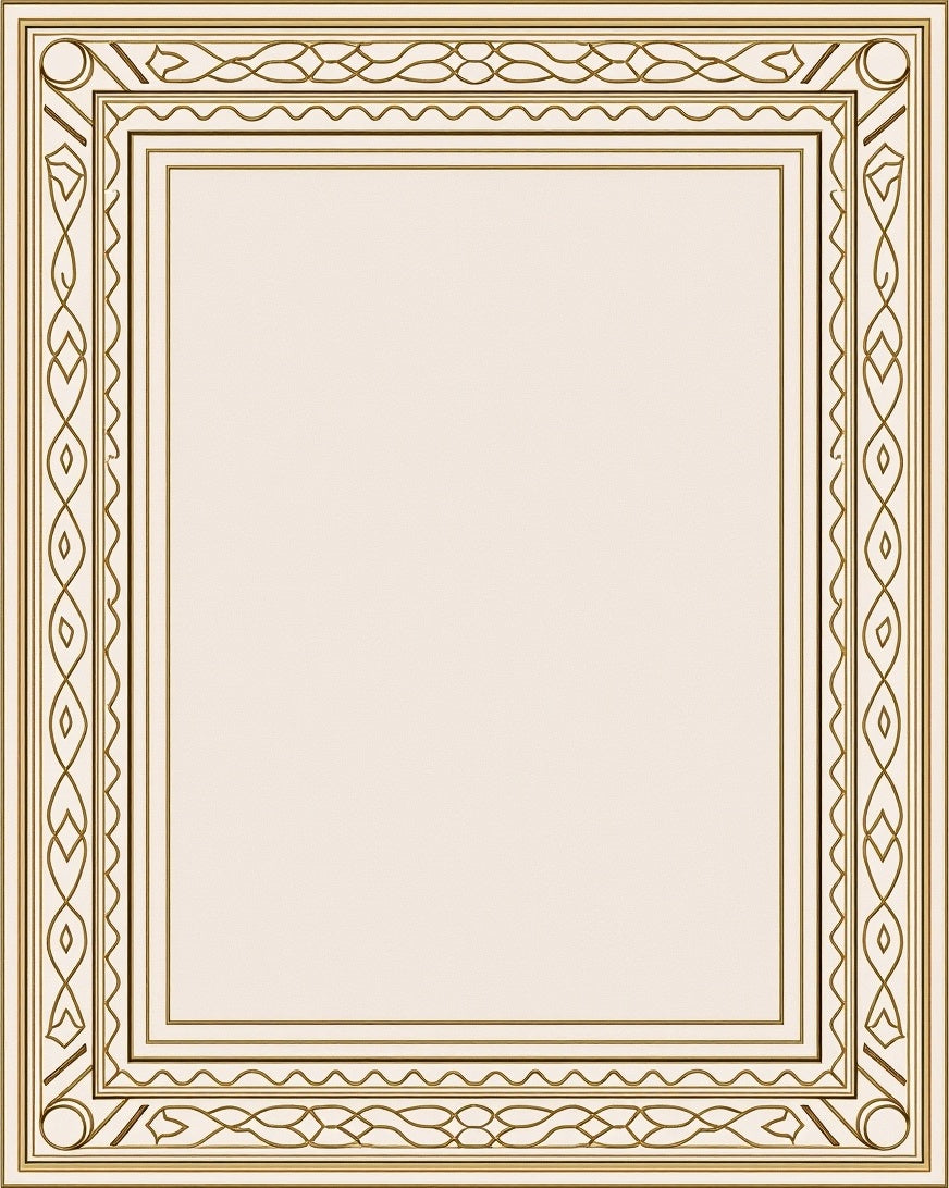 Elegant Gold Geometric Border Rug