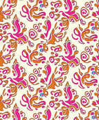 Abstract Floral Swirl Pattern Rug