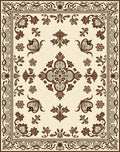 Brown Floral Motif Medallion Rug