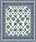 Cream Sky Blue Intricate Floral Pattern Rug