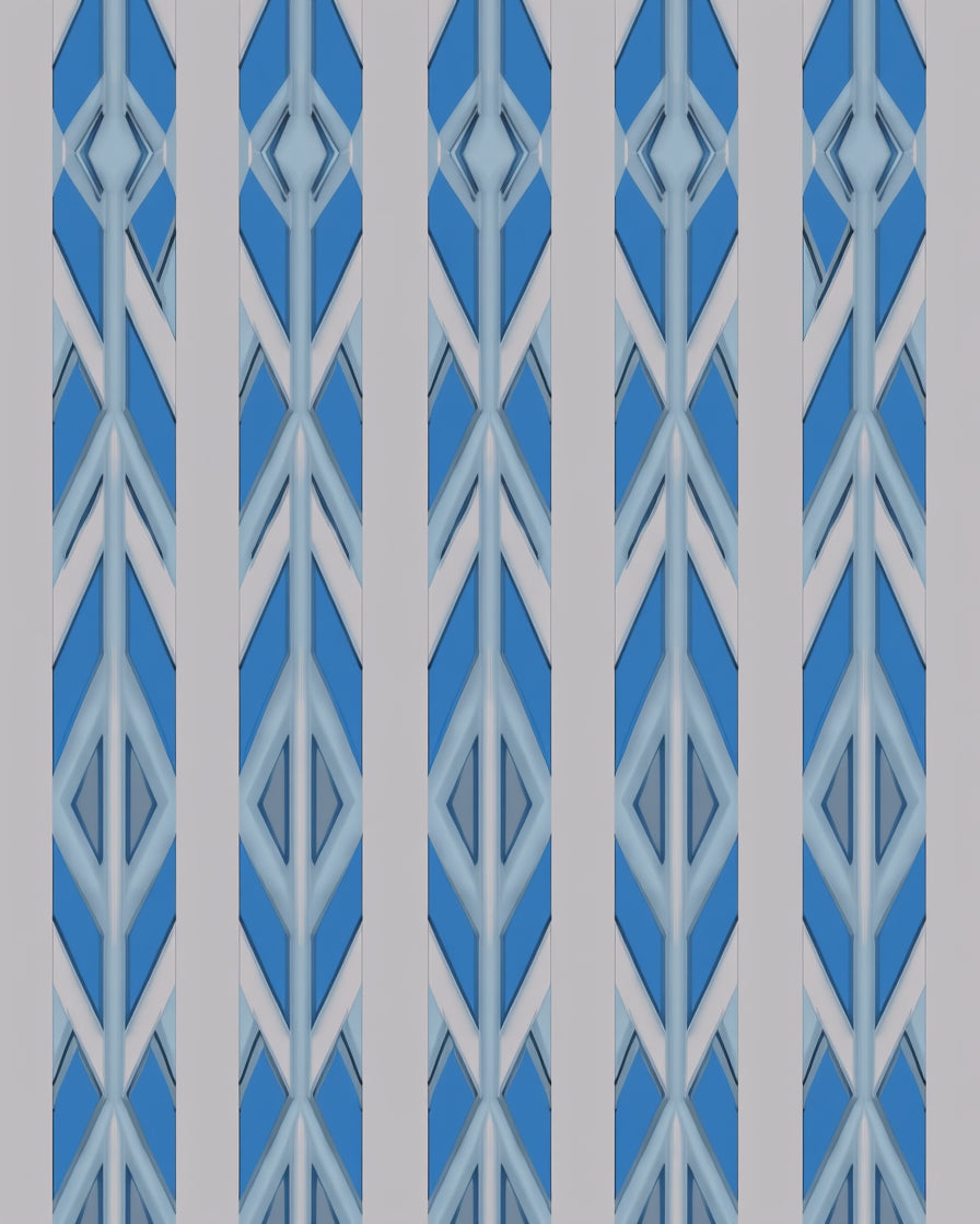 Geometric Blue Ice Stripe Rug