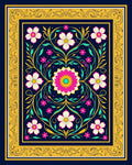 Vibrant Floral Symmetry Design Rug