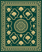 Emerald Golden Fan Art Deco Rug