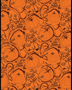 Autumn Pumpkin Vine Sketch Pattern Rug