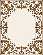 Elegant Gold Vine Scroll Border Design Rug