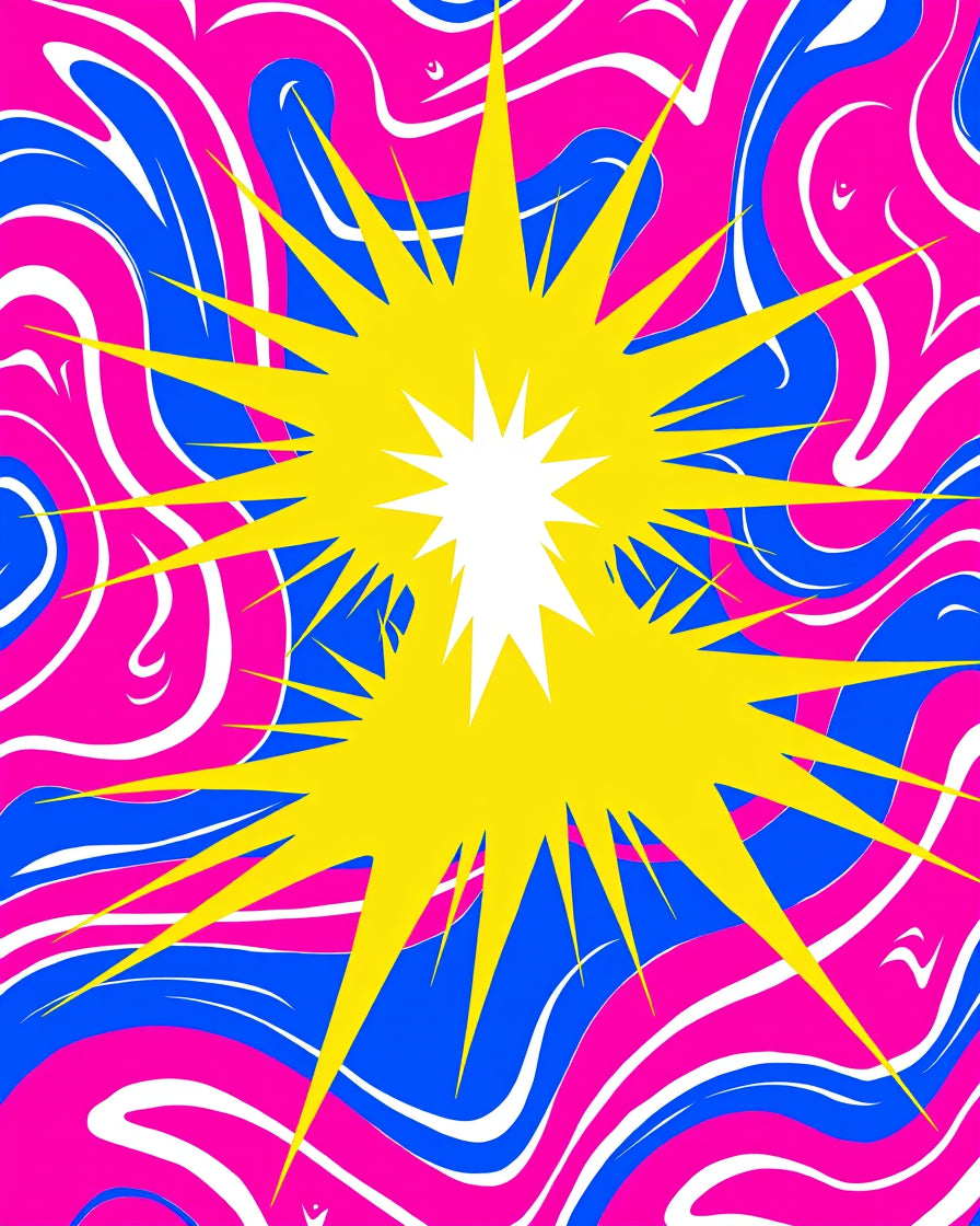 Bold Starburst Abstract Swirls Rug
