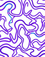 Abstract Swirl Purple Contemporary Flow Rug