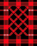 Bold Red Plaid Diamond Pattern Rug