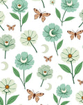 Whimsical Floral Moon Pattern Rug