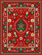 Whimsical Elf Christmas Tree Pattern Rug