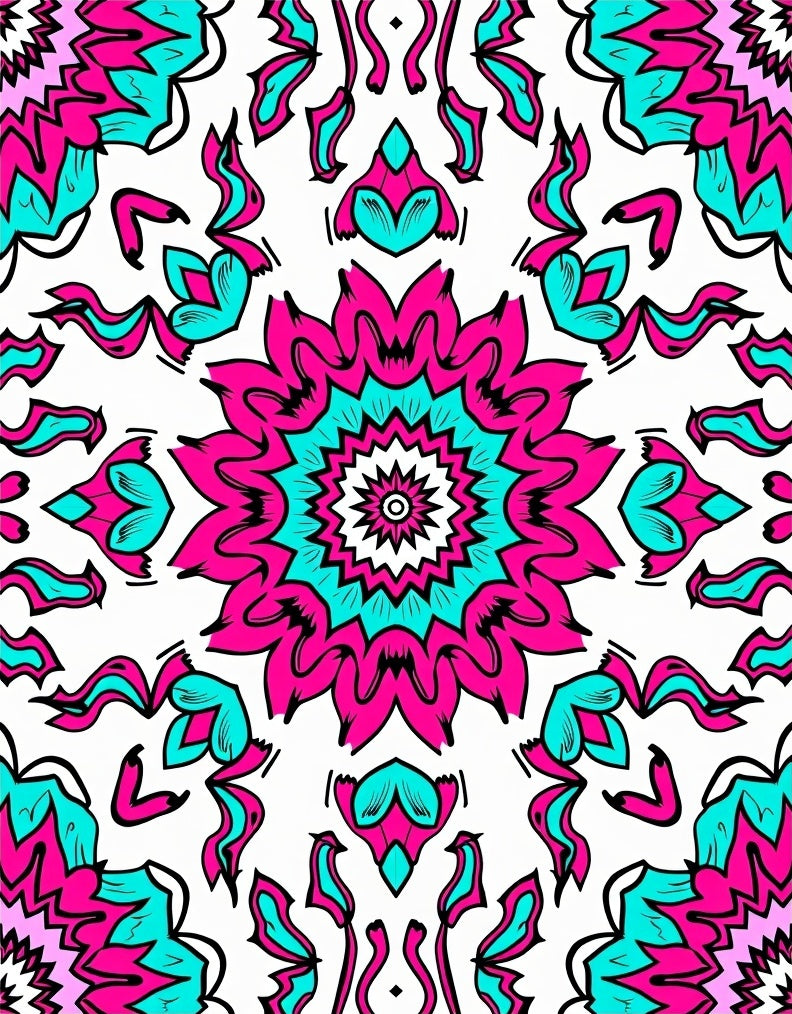 Vibrant Mandala Floral Pattern Design Rug