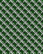 Green And White Interlocking Squares Rug