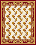 Golden Fan Motif Geometric Rug