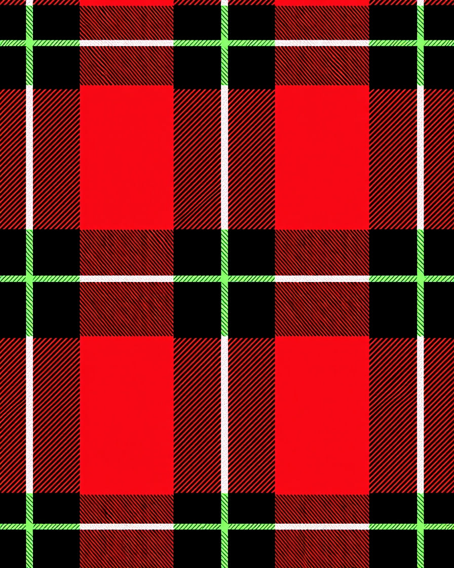 Classic Red Black Plaid Pattern Rug