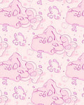 Whimsical Pink Cloud Pattern Design Rug