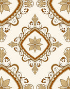 Elegant Diamond Floral Symmetry Rug