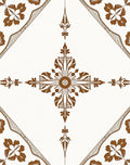 Brown Floral Sunburst Motif Rug