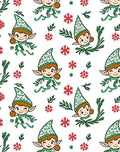 Christmas Elf Snowflakes Green Red Rug