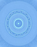 Sky Blue Radial Sunburst Medallion Rug