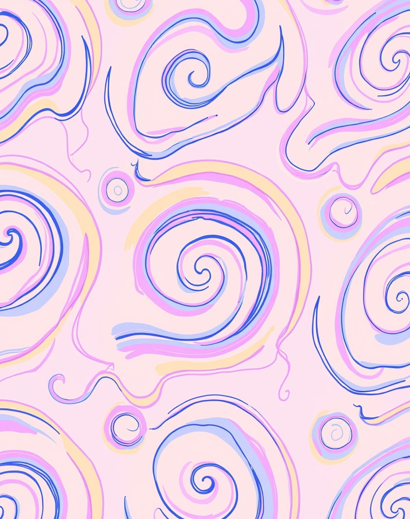 Abstract Swirls In Soft Pastel Hues Rug