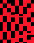 Bold Red Black Geometric Check Rug