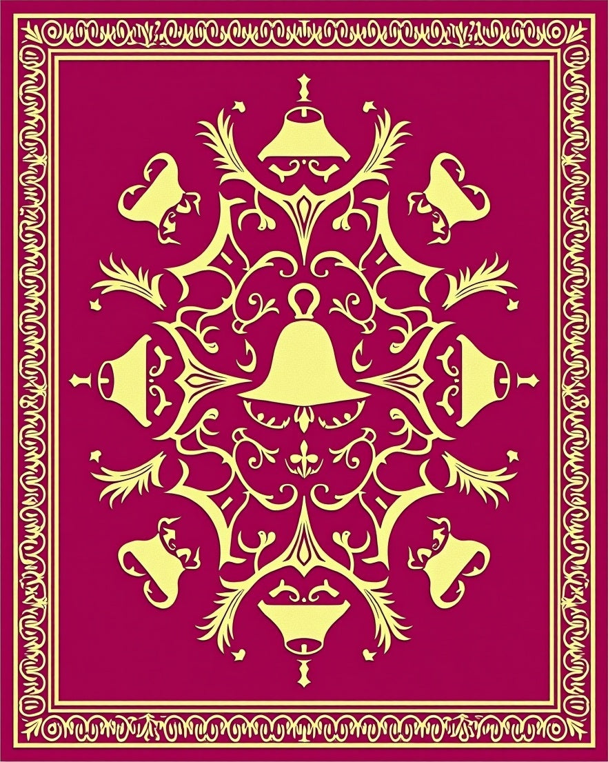 Ornate Bell Silhouette Pattern Rug
