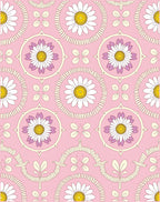 Daisies Delightful Pink Floral Pattern Rug