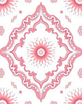 Ornate Pink Floral Medallion Design Rug