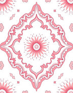 Ornate Pink Floral Medallion Design Rug