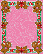 Pink Whimsical Gingerbread Man Cookie Design Rug