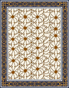 Ornate Floral Scroll Pattern Rug