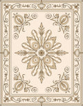 Ornate Floral Swirls Border Design Rug