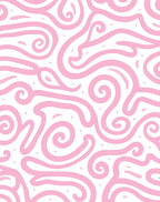 Playful Pink Swirls Pattern Rug