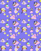 Cute Whimsical Character Star Pattern Rug