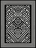 Bold Black and White Geometric Maze Rug