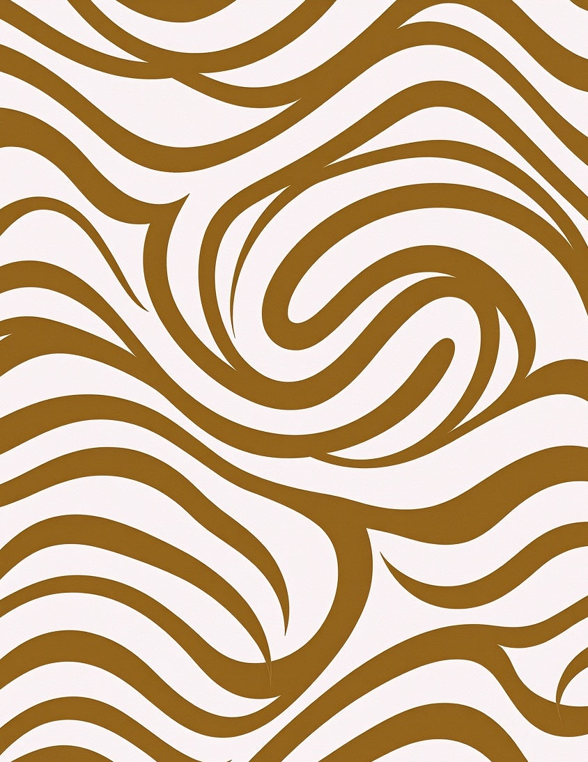 Brown Swirl Wave Pattern Rug