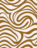 Brown Swirl Wave Pattern Rug