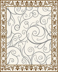 Classic Scrollwork Floral Border Rug
