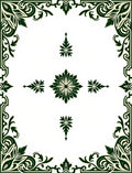 Ornate Floral Corner Border Design Rug