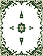 Ornate Floral Corner Border Design Rug