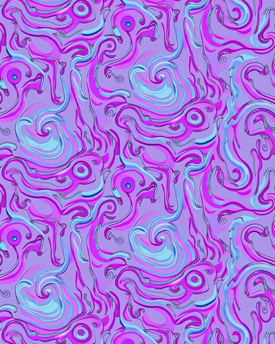 Swirling Psychedelic Lilac Rug