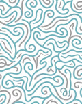 Curving Teal And Gray Abstract Design Rug