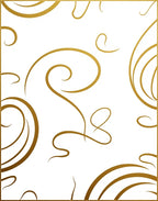 Elegant Gold Swirls on White Pattern Rug