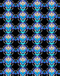 Bold Blue White Symmetry Design Rug