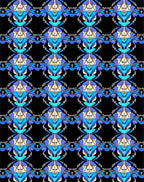Bold Blue White Symmetry Design Rug