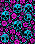 Bold Skull Floral Pattern Design Rug