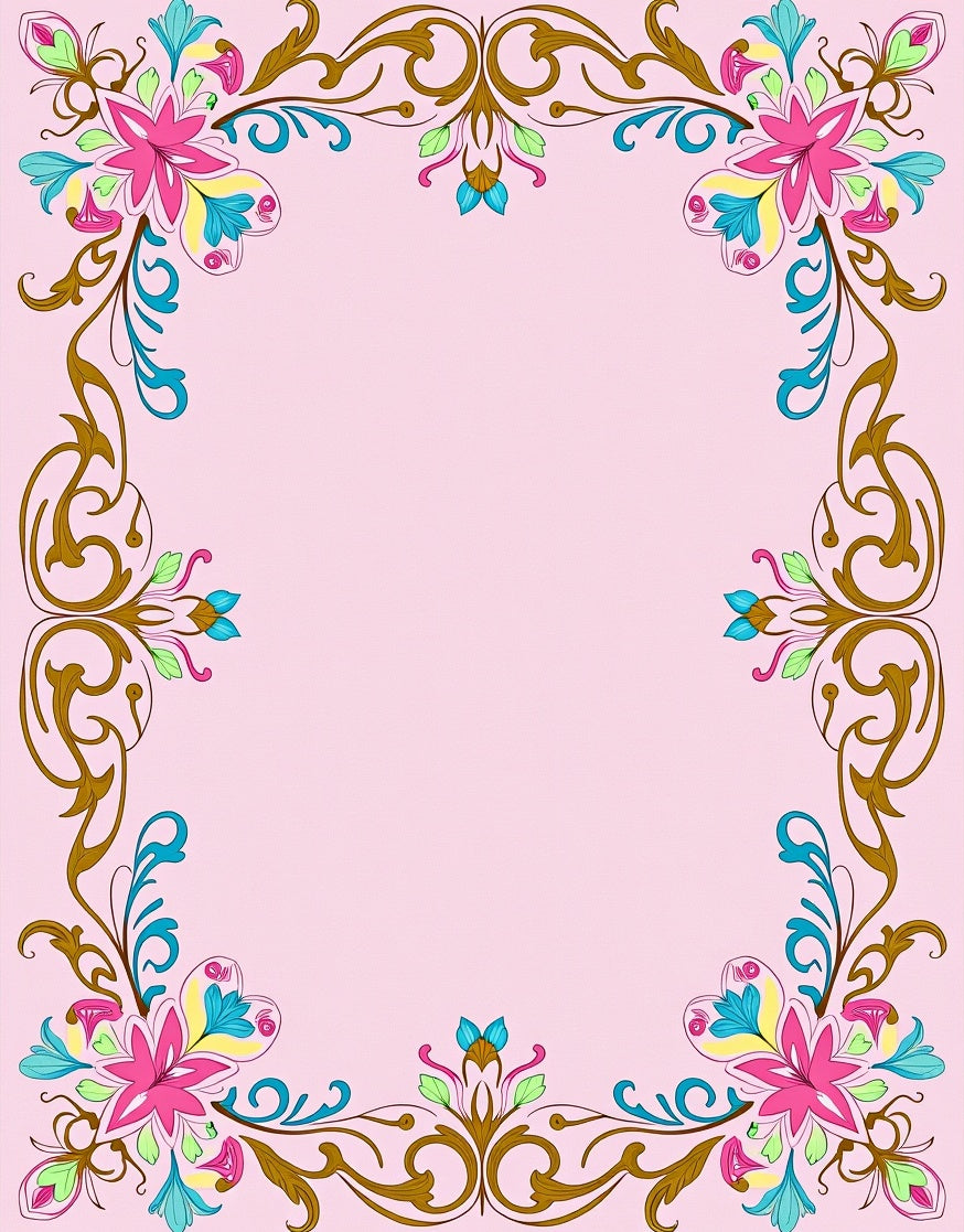 Ornate Floral Vines Bright Rug