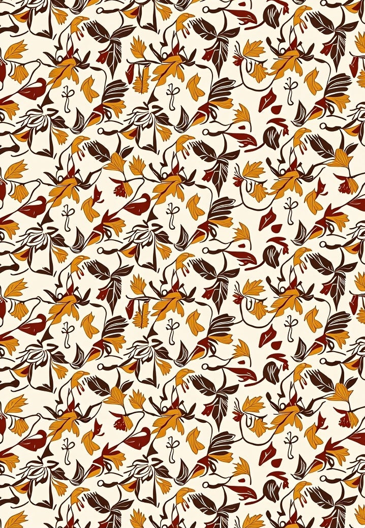 Bold Autumn Floral Vine Pattern Rug