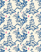 Vibrant Blue Whimsical Animal Garden Rug
